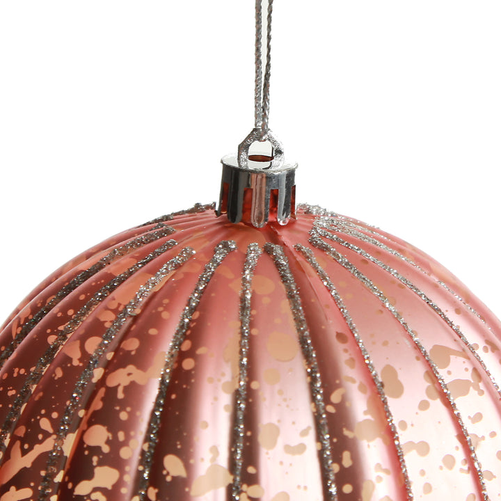 Assorted Ombre Pastel Ribbed Shatterproof Christmas Baubles - Set of 4
