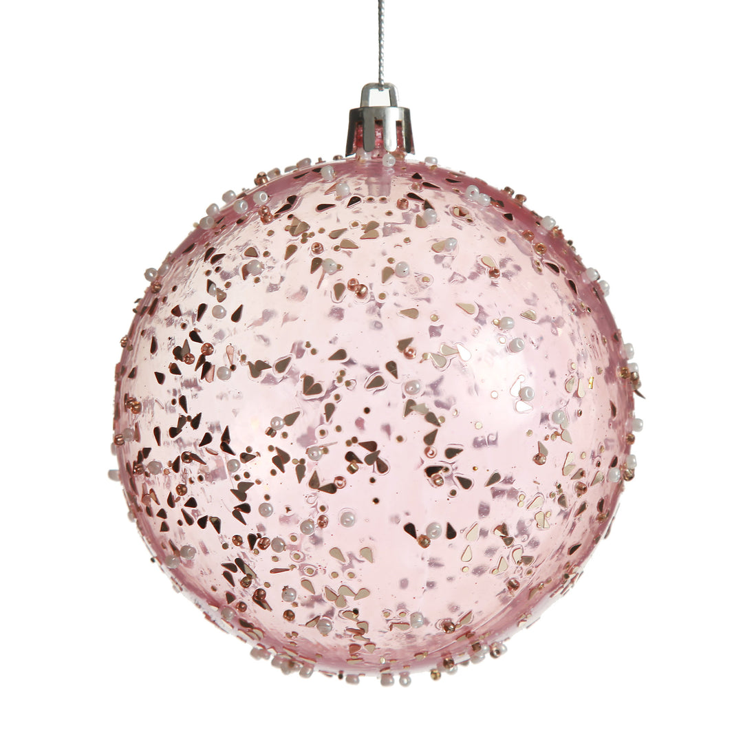Assorted Pastel Sequin Sprinkles Shatterproof Christmas Baubles - Set of 3