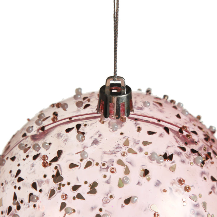Assorted Pastel Sequin Sprinkles Shatterproof Christmas Baubles - Set of 3