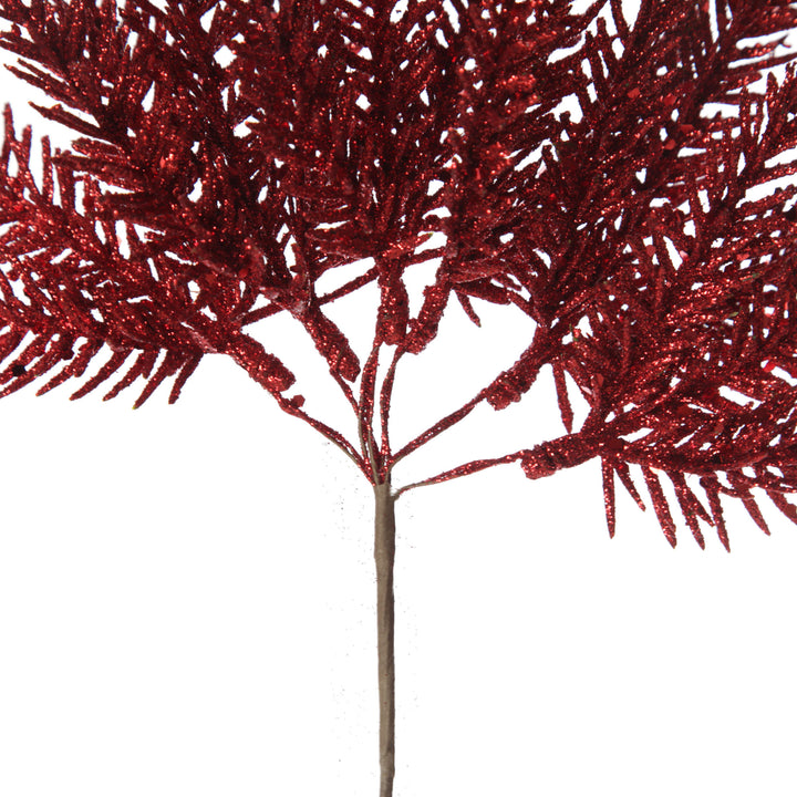 Assorted Red Glitter Christmas Pick Trio