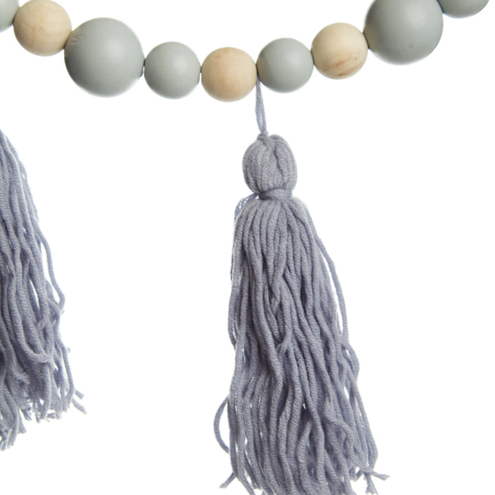Baby Blue Bunting with Beads and Tassels