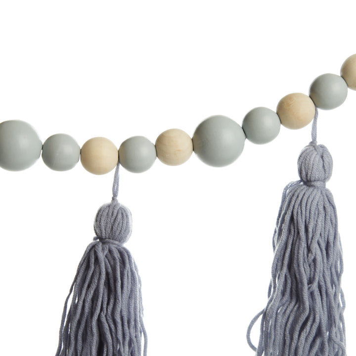 Baby Blue Bunting with Beads and Tassels