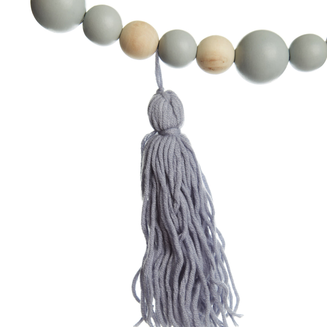 Baby Blue Bunting with Beads and Tassels