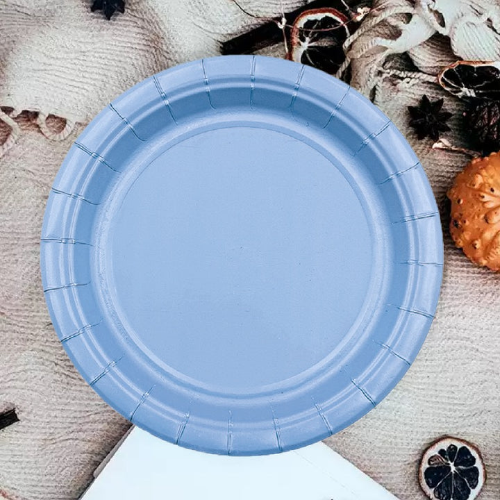 Baby Blue Paper Plate - Pack of 12