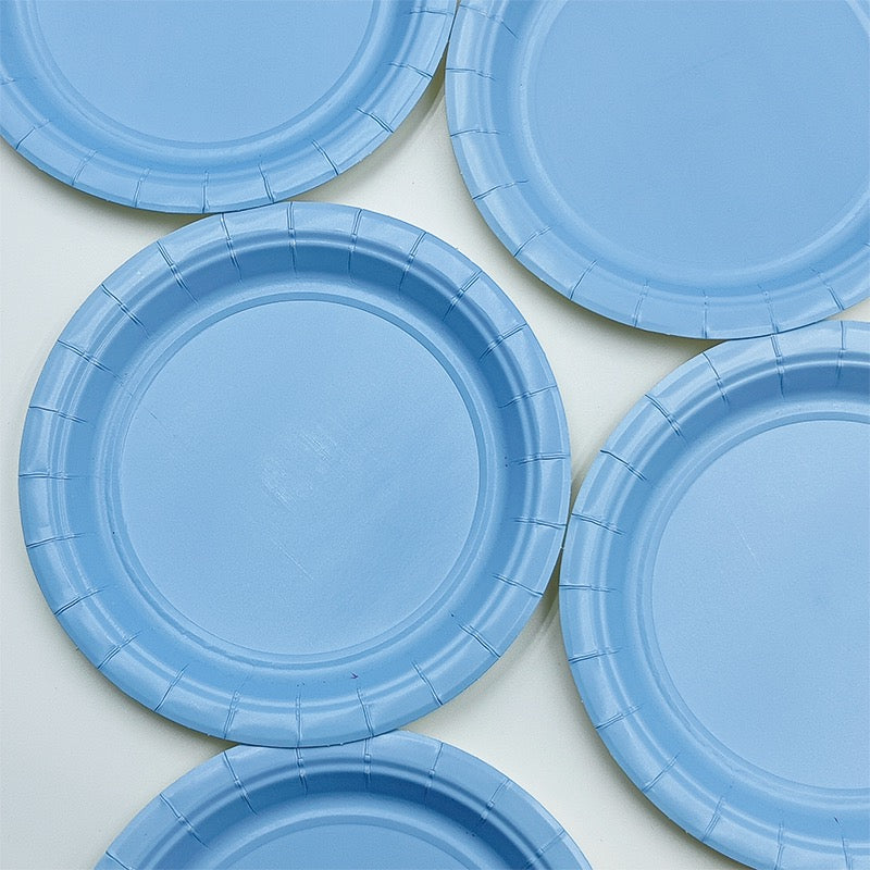 Baby Blue Paper Plate - Pack of 12