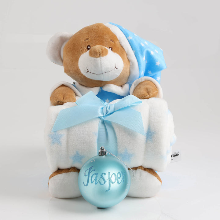 Baby Blue Starbright Teddy and Bauble Gift Pack