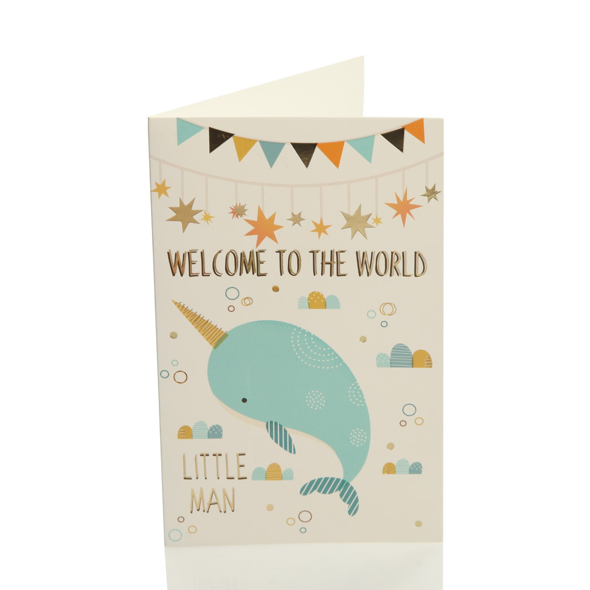 Baby Boy Card and Wrap Little Man Blue