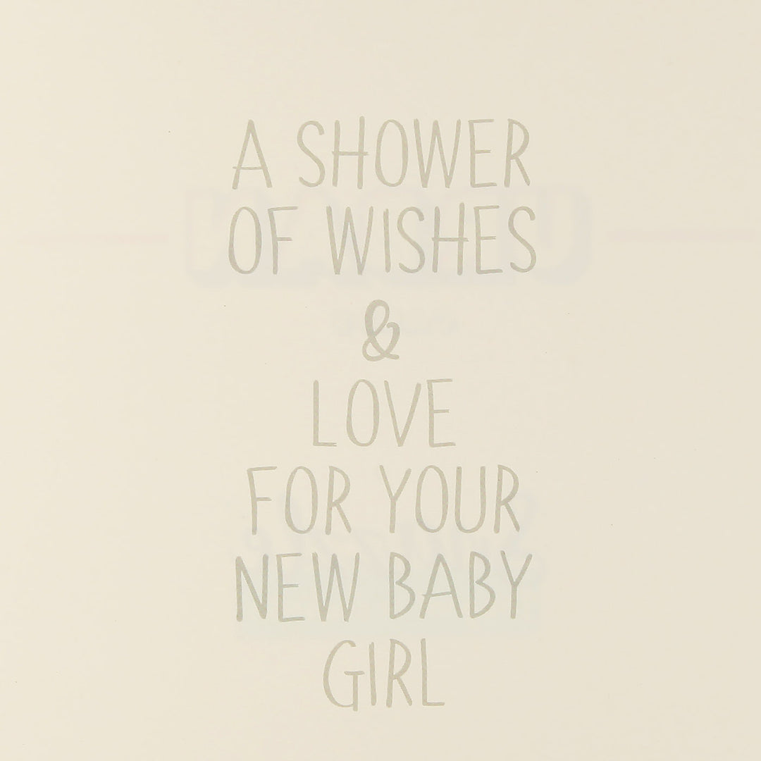 Baby Girl Card and Wrap Little Princess Rose Gold