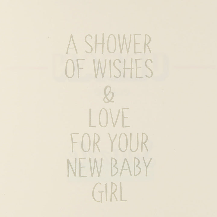 Baby Girl Card and Wrap Little Princess Rose Gold