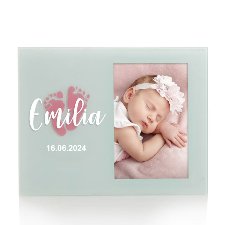 Personalised Baby Birth Photo Frame PinkFootprint