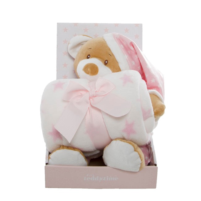 Baby Pink Starbright Teddy and Bauble Gift Pack