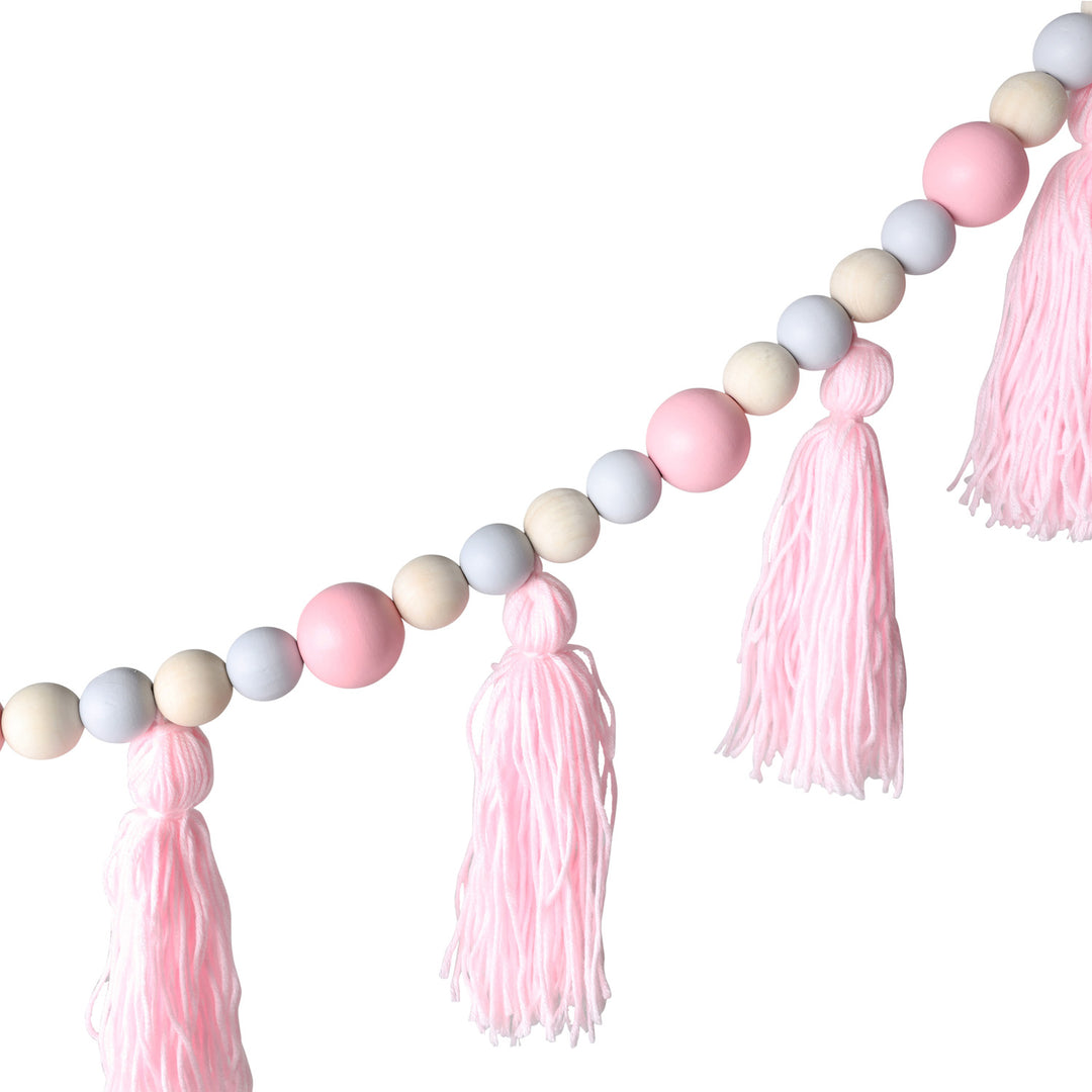 Baby Pink Bunting with Beads and Tassels