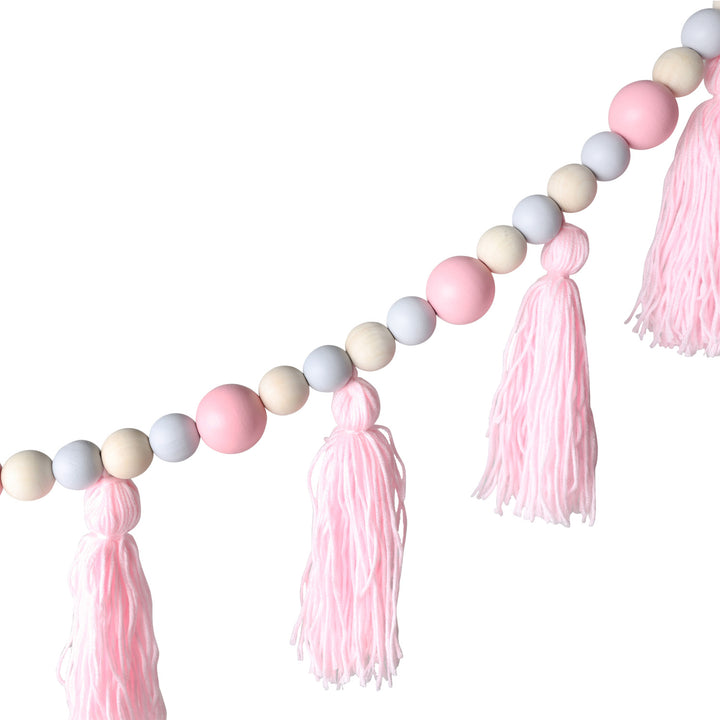 Baby Pink Bunting with Beads and Tassels