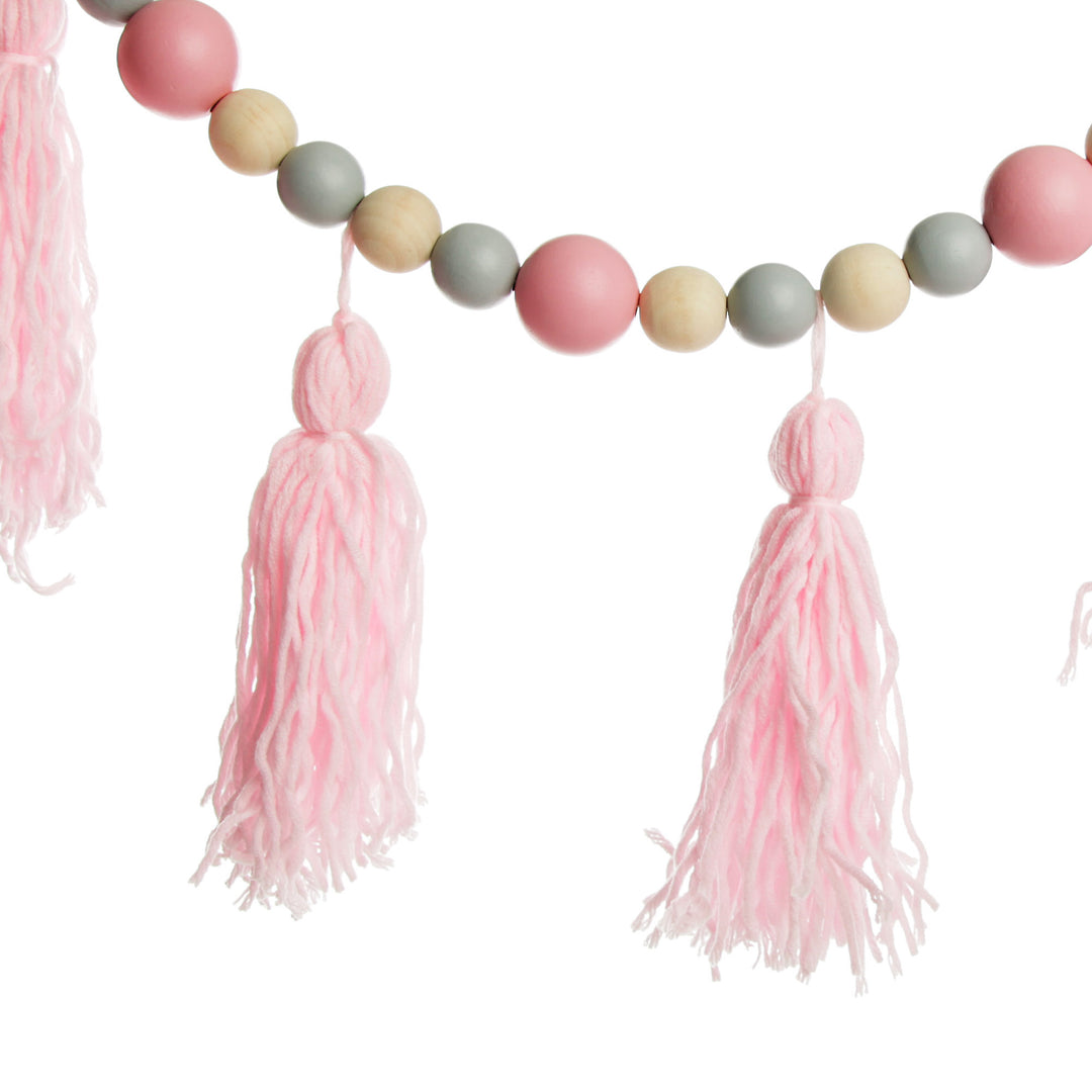 Baby Pink Bunting with Beads and Tassels