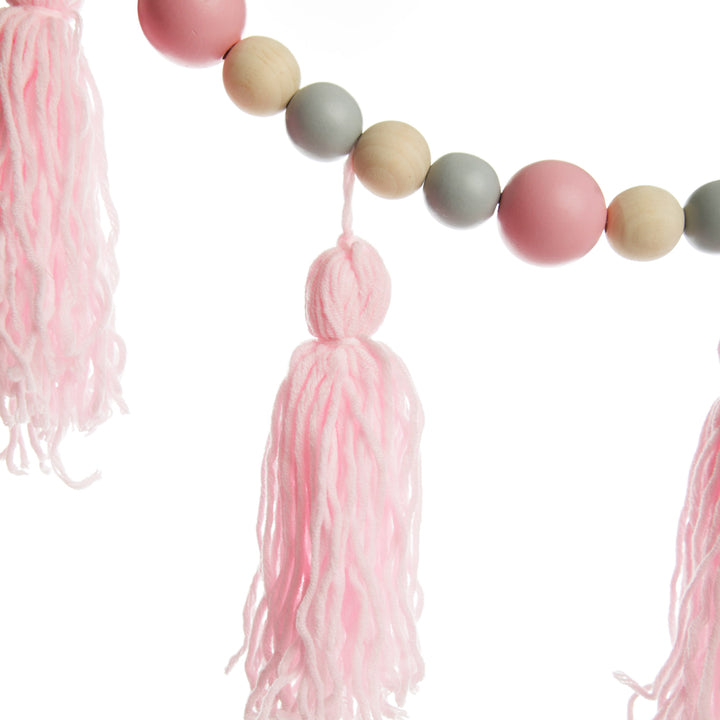 Baby Pink Bunting with Beads and Tassels