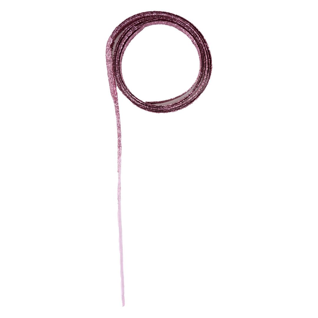 Baby Pink Curly Ribbon Christmas Tree Pick Small