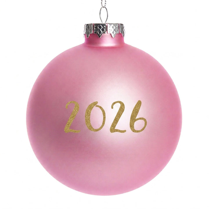 Baby Pink Glass Personalised Christmas Bauble