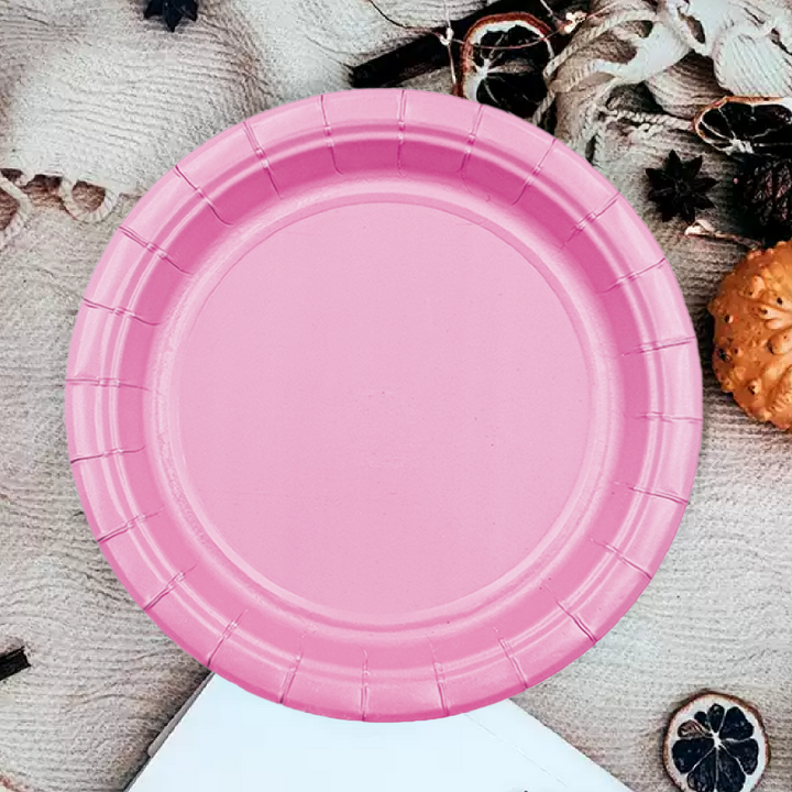 Baby Pink Paper Plate - Pack of 12