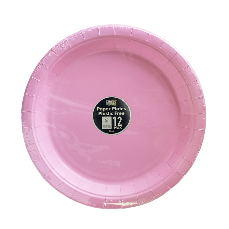 Baby Pink Paper Plate - Pack of 12