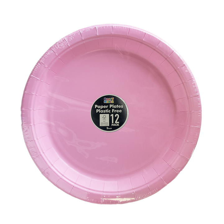 Baby Pink Paper Plate - Pack of 12