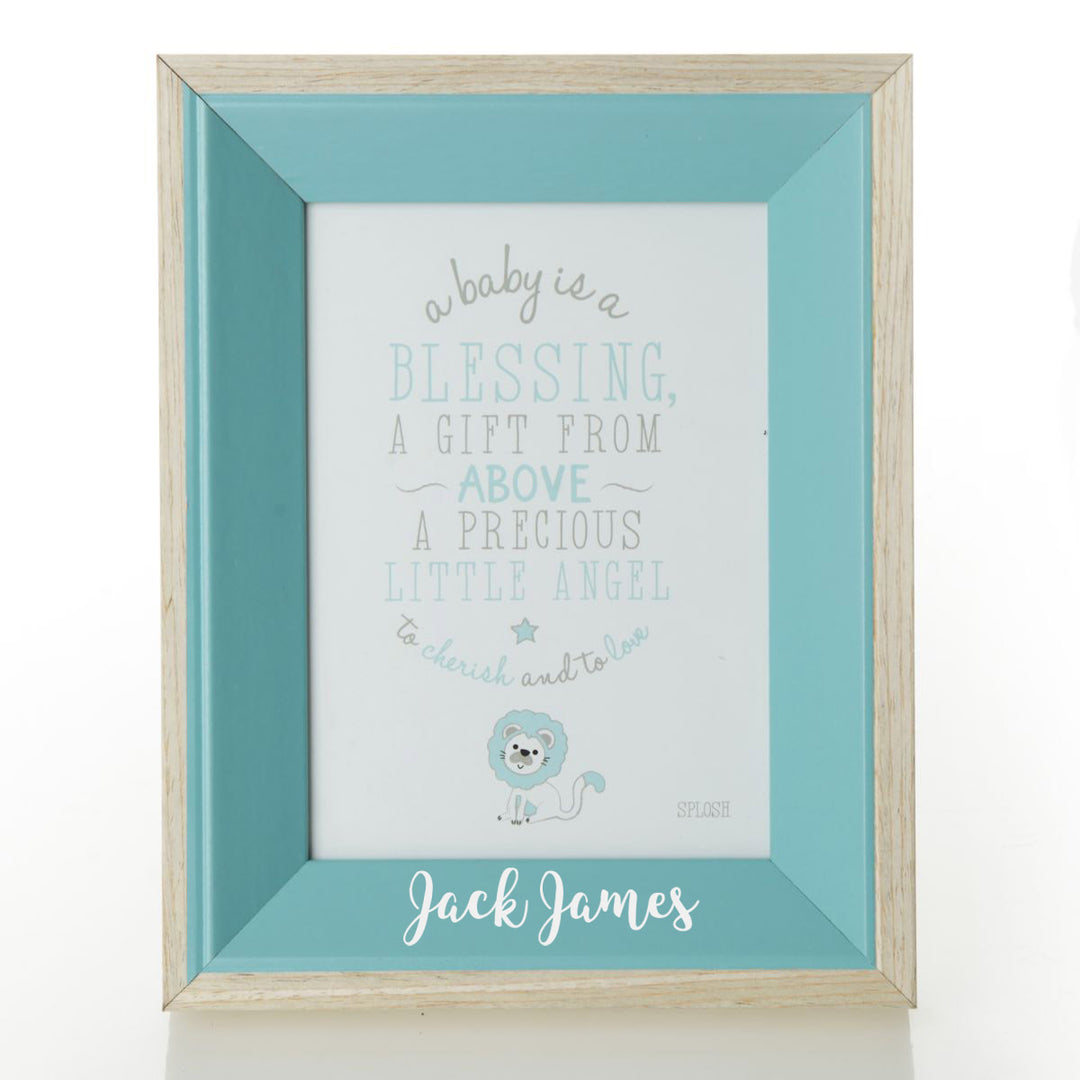 Personalised Blue Baby Photo Frame