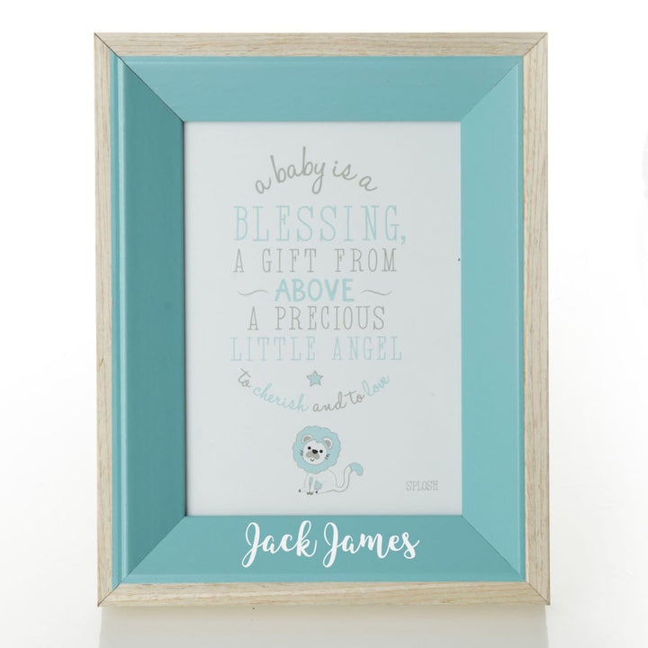 Personalised Blue Baby Photo Frame