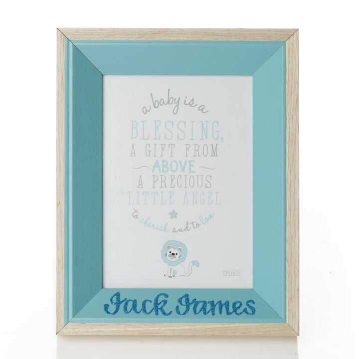 Personalised Blue Baby Photo Frame