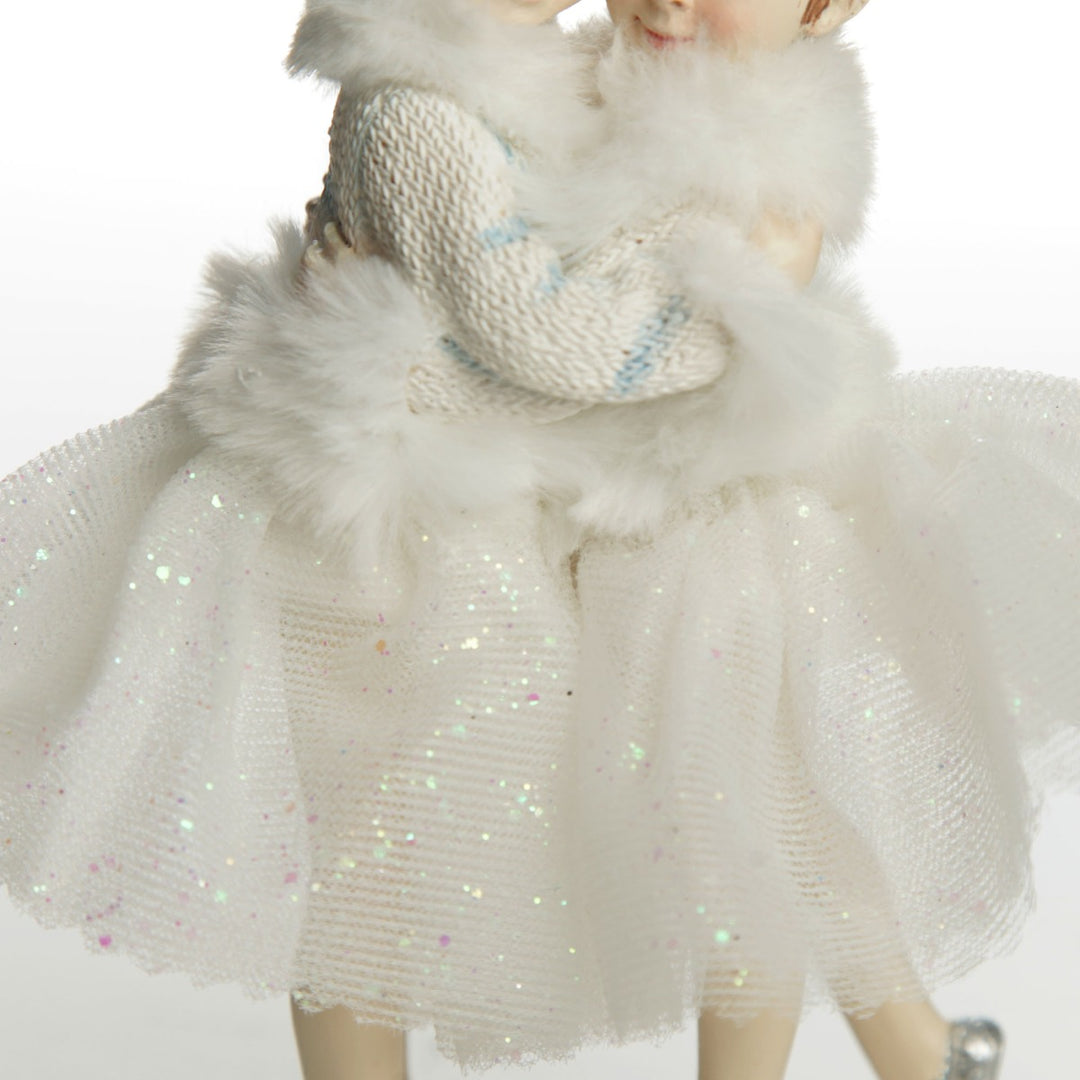 Embracing Ballerinas Ornament - Dress detail