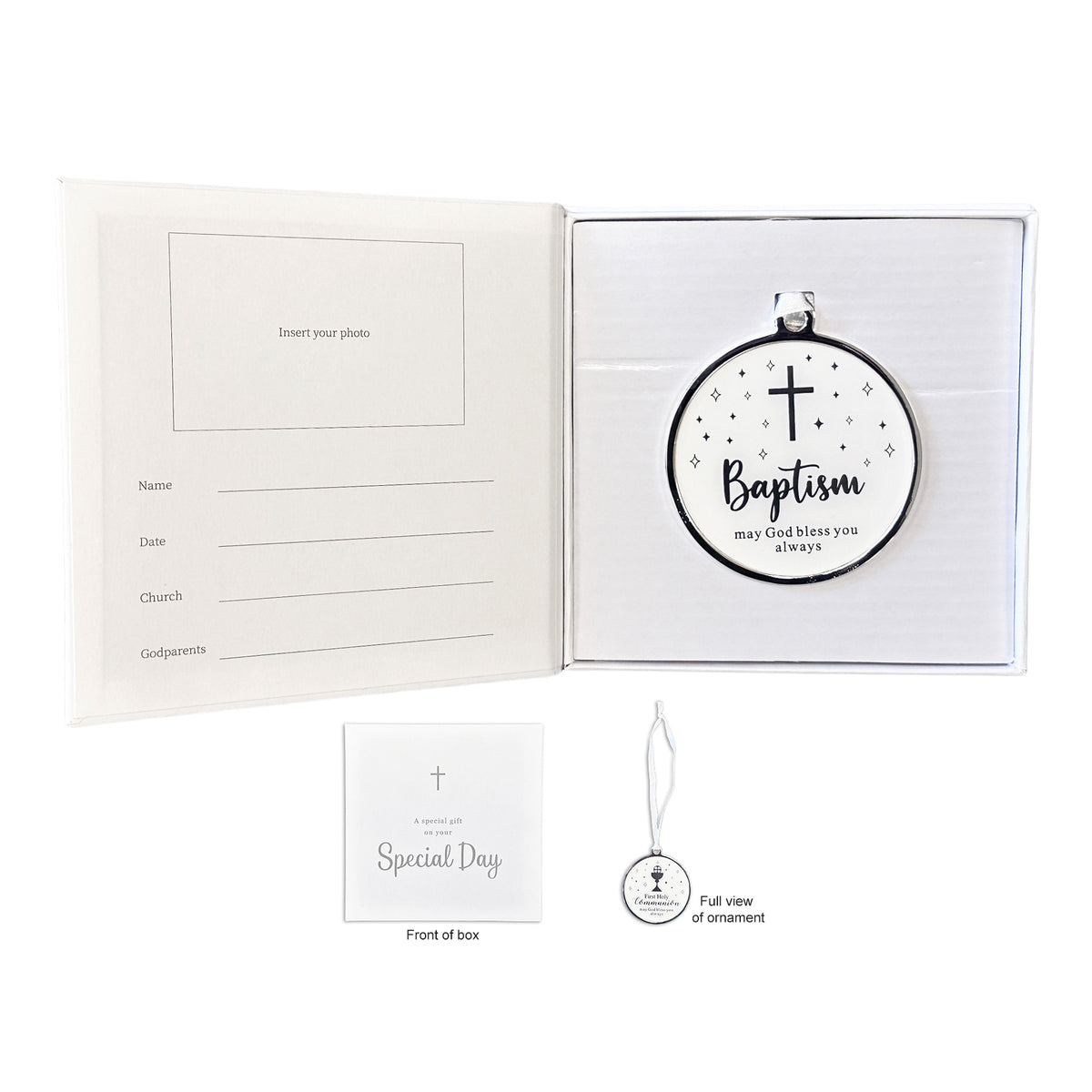 Baptism Disc Ornament in Gift Box