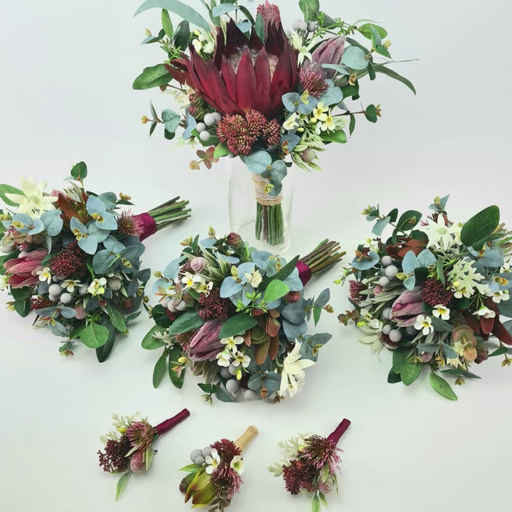 Custom Bridesmaid Bouquet Real Touch Faux Florals