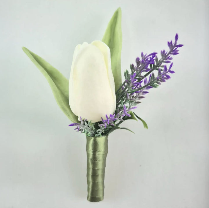 Custom Flower Buttonhole Real Touch