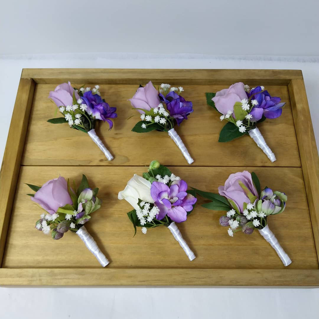 Custom Flower Buttonhole Real Touch