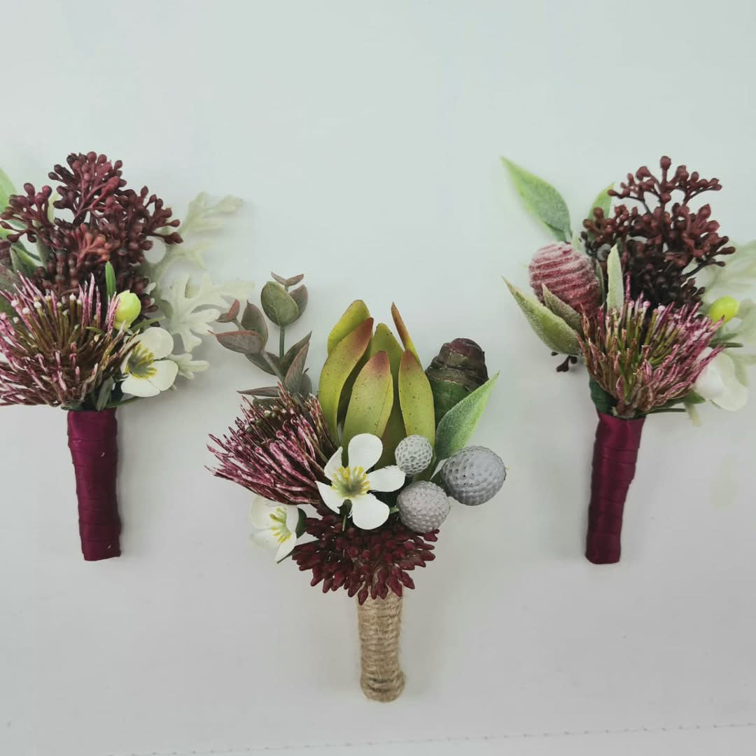 Custom Flower Buttonhole Real Touch