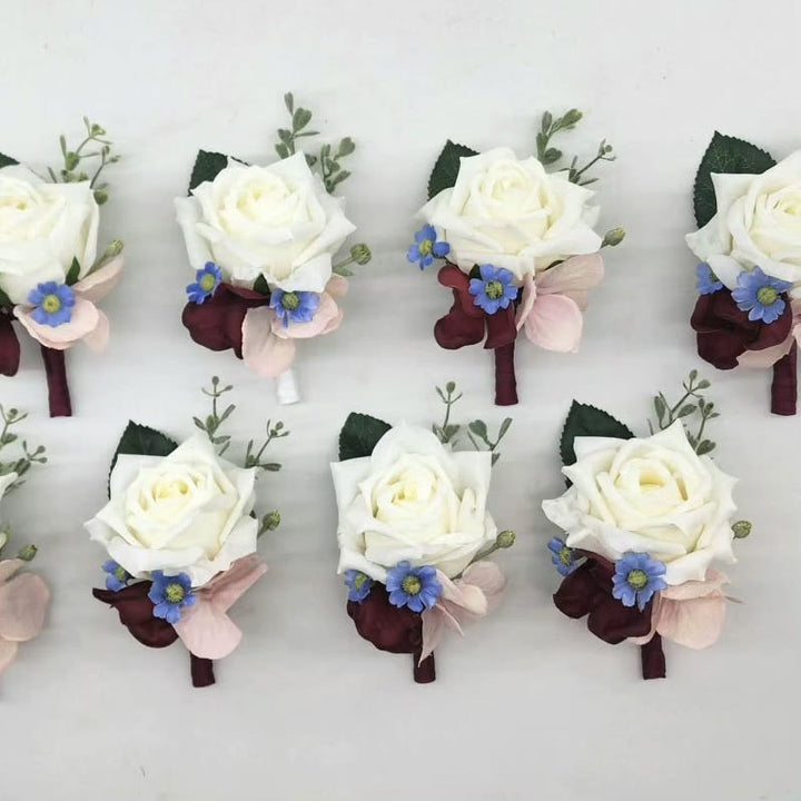 Custom Flower Buttonhole Real Touch
