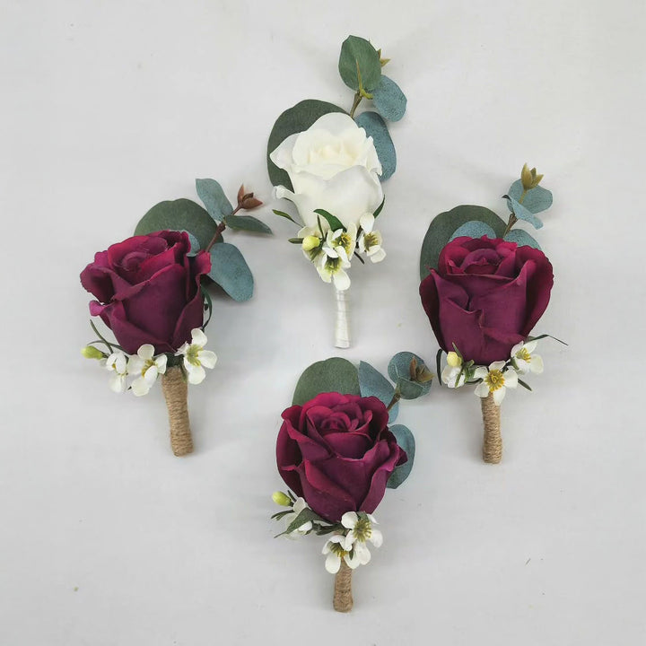 Custom Flower Buttonhole Real Touch