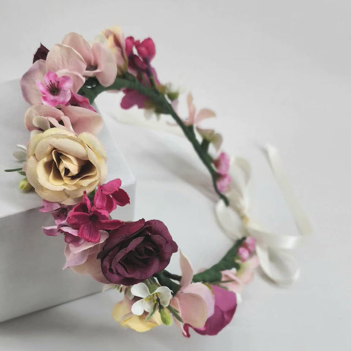 Custom Floral Crown Real Touch Faux Flowers