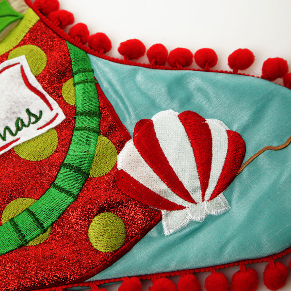 Pom Pom Beach Christmas Stocking - Detail