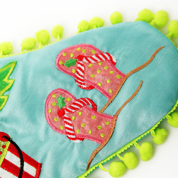 Pom Pom Beach Tree Stocking - Detail