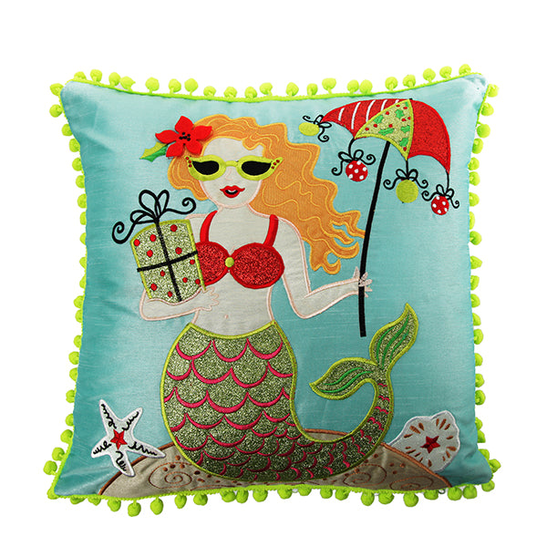 Pom Pom Mermaid Cushion Cover