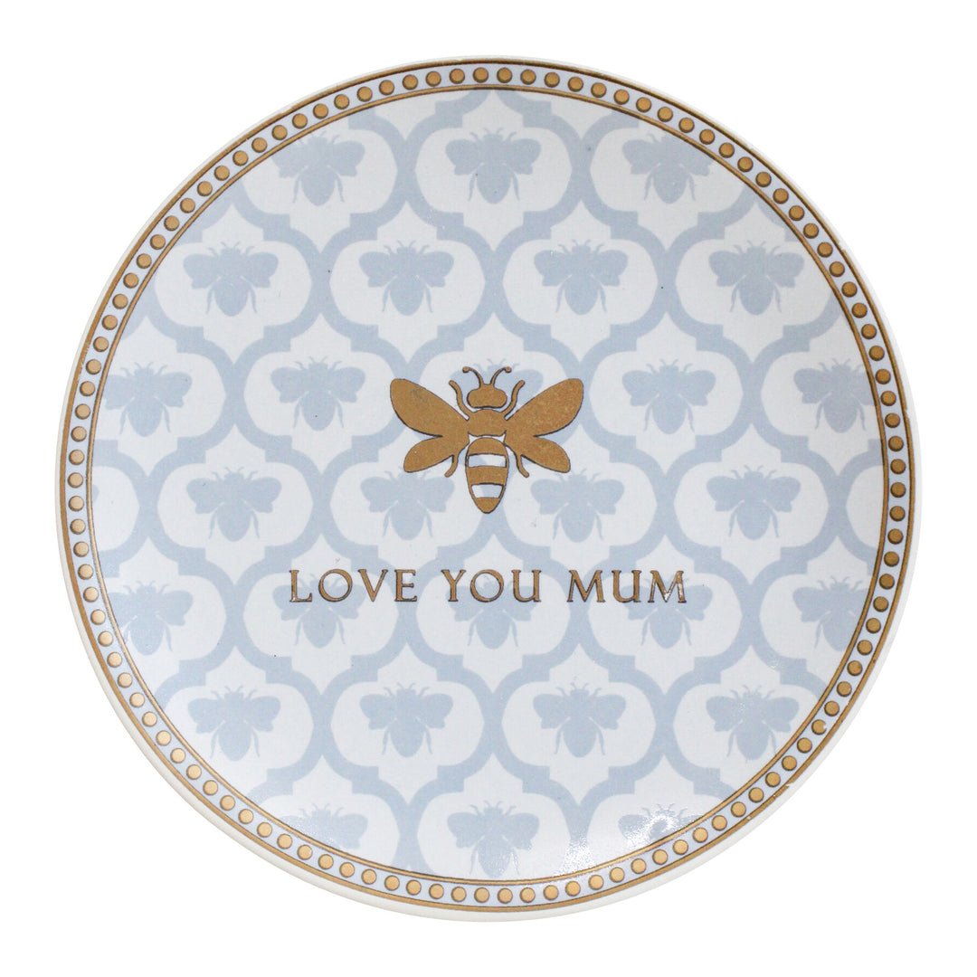 Love you Mum - Cute Bee Trinket Dish 10cm(dia)