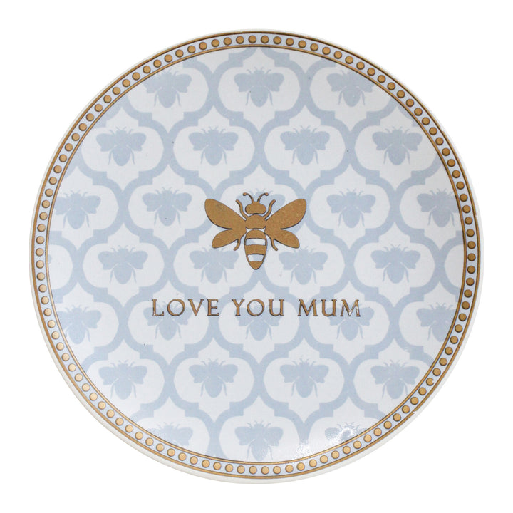 Love you Mum - Cute Bee Trinket Dish 10cm(dia)