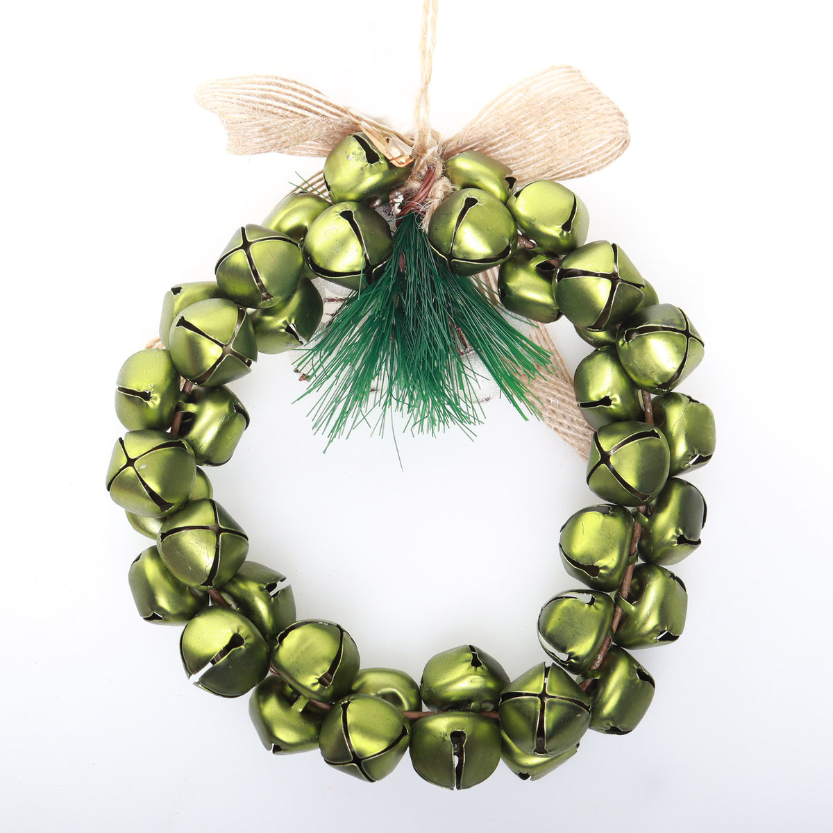 Sage Green Bell Wreath Hanging Decoration