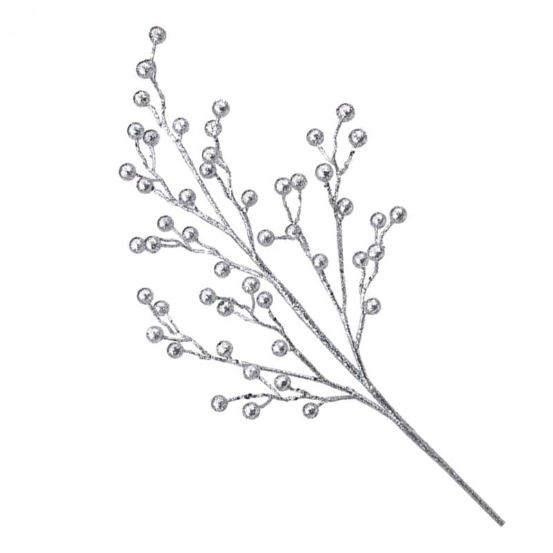 Berry Spray Silver Glitter 76cm