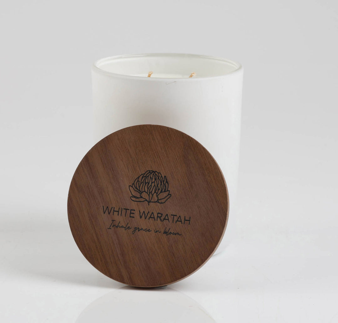 Bespoke Soy Candle - White Waratah