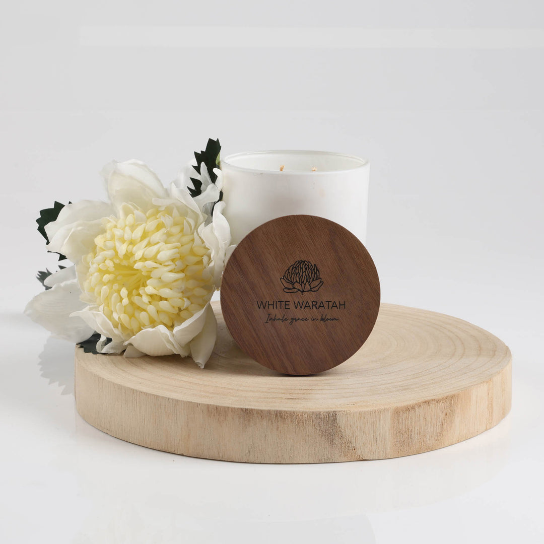 Bespoke Soy Candle - White Waratah