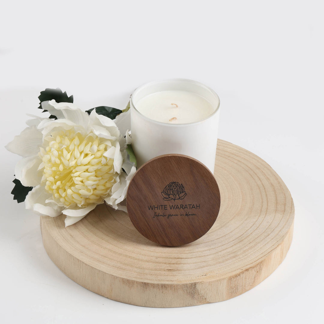 Bespoke Soy Candle - White Waratah