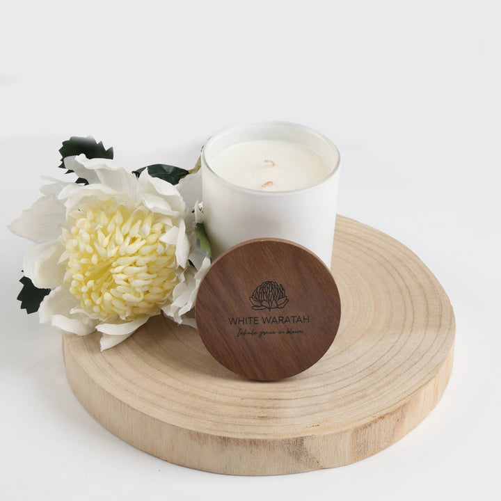 Bespoke Soy Candle - White Waratah