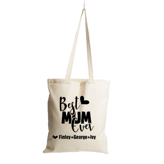Personalised Best Mum Ever Calico Tote Bag