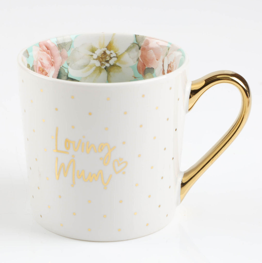 Loving Mum - Inside and Out Mint Floral Mug