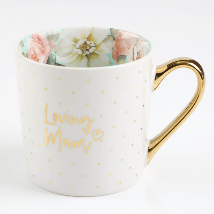 Loving Mum - Inside and Out Mint Floral Mug